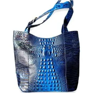 Brahmin Bags Brahmin Brayden Rare Sapphire Melbourne Croc Embossed Leather Tote Bag Poshmark